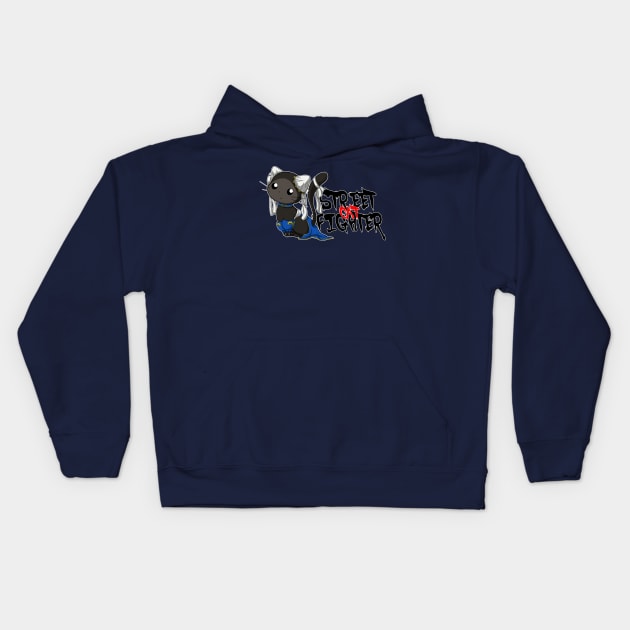 Street Cat Fighter Chun Li Kids Hoodie by SkittyAnimates